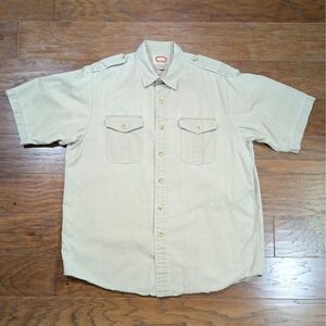 Vintage Banana Republic Safari Shirt Mens Large 23x29 Khaki Epaulet Mill Valley